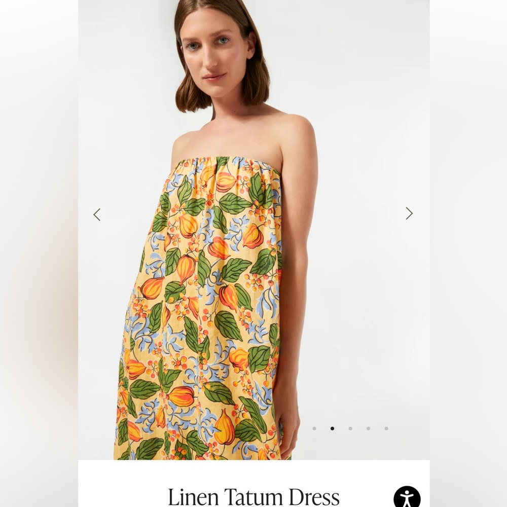 NWT Rhode Linen Tatum Dress Capri Orchard Print